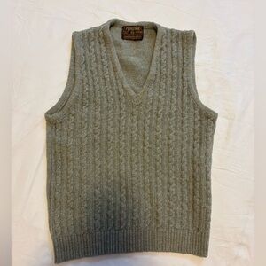 Tundra Green-Gray Cable Knit Sweater Vest